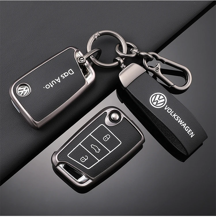 TPU Leather Car Remote Key Case Fob Cover Holder Shell For VW Volkswagen Golf 7 MK7 Tiguan MK2 T-roc T-cross Auto Accessories