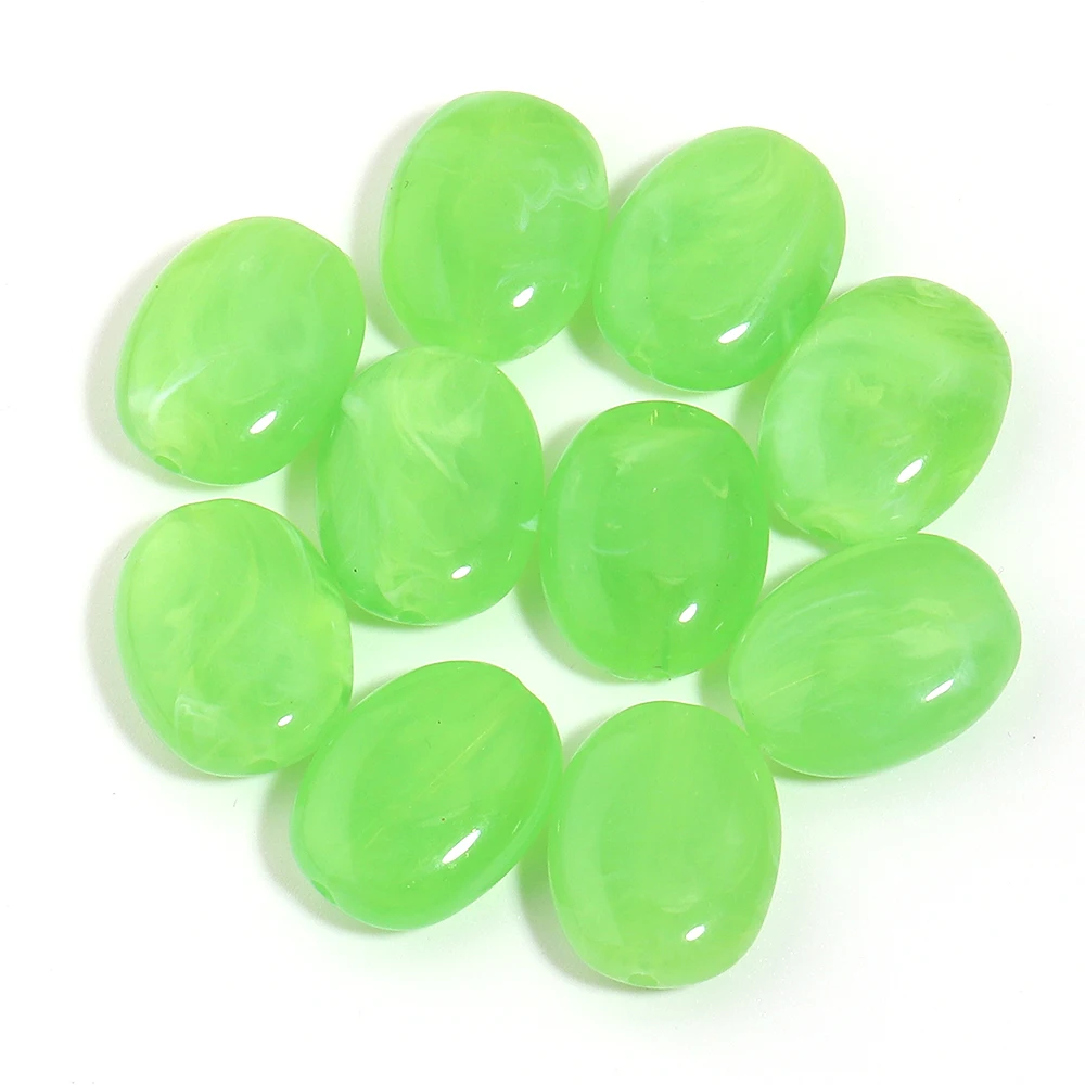 20 Stück 15 x 19 mm zweifarbige ovale Acrylperlen, imitierte Jadesteine, lose Abstandsperlen für die Schmuckherstellung, DIY-Armband, Halskette – Detail 33