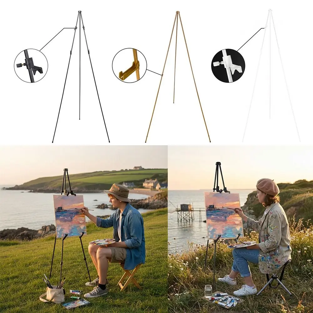 Lightweight Triangle Sketching Easel Telescoping Collapsible Adjustable Display Stand Tool Shelf Adjustable Tripod Display Stand