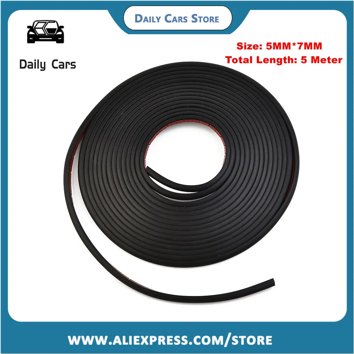 

Резиновая уплотнительная лента EPDM, 5 м, уплотнительная лента для бампера автомобиля с легкой и надежной установкой, двусторонняя лента