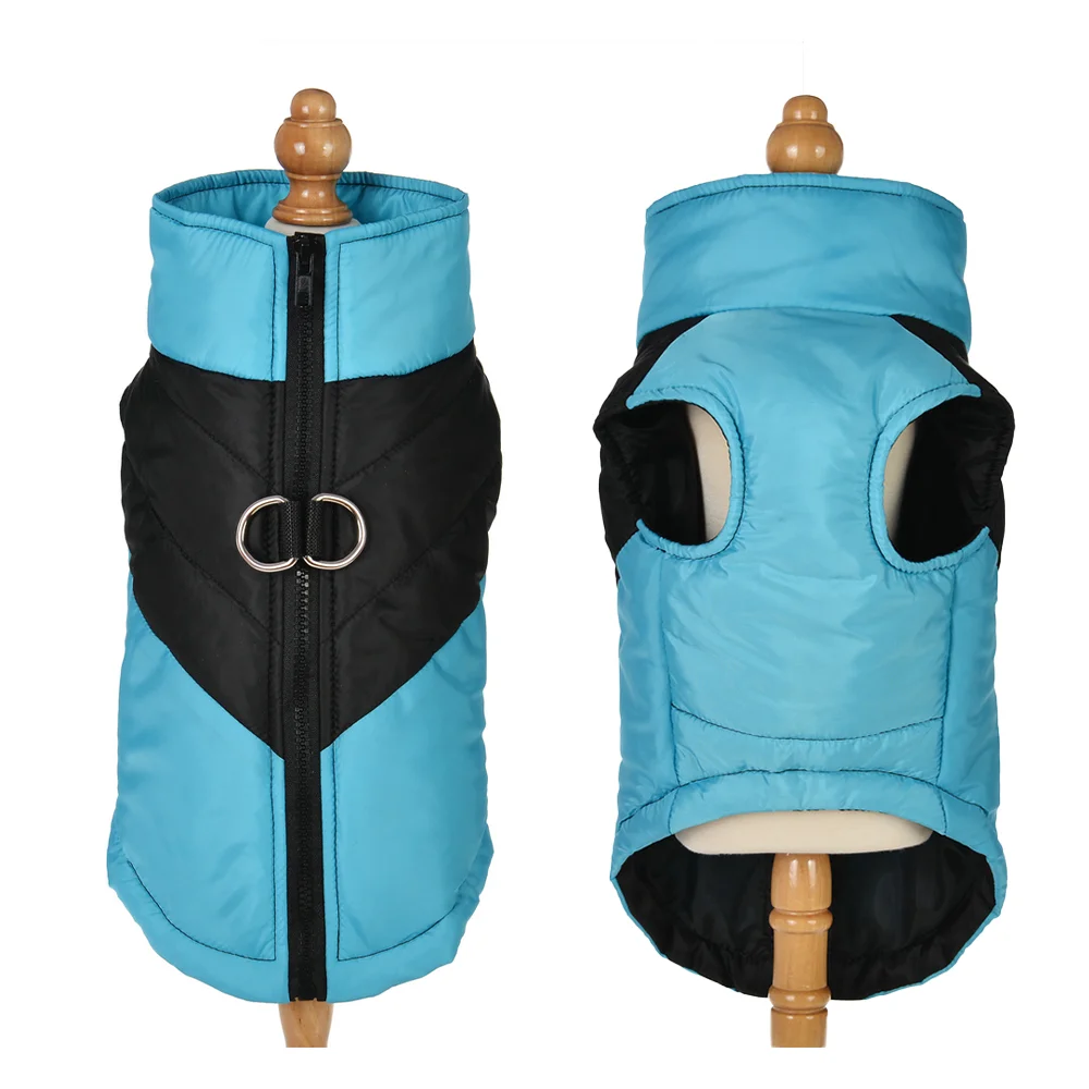 Pet Dog Jacket Coat For Small Medium Dogs Cats Winter Warm Puppy Windproof Puppy Coat With D-ring Pug Costume Yorkshire Clothes