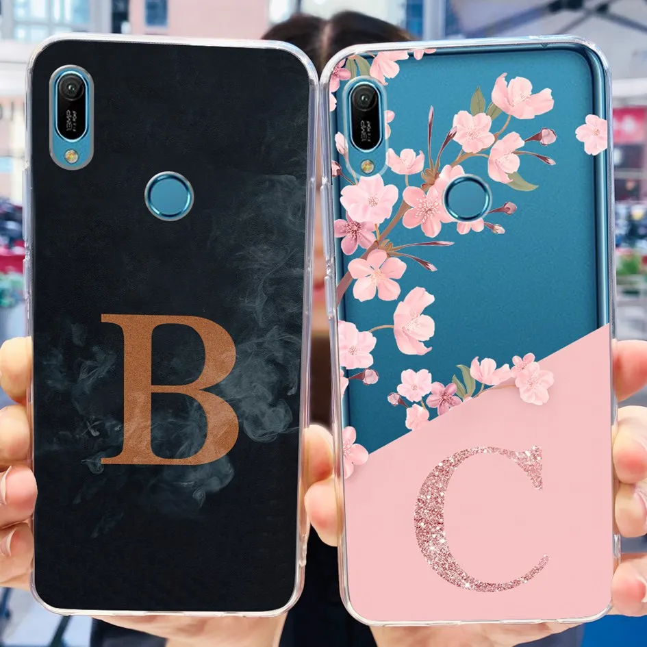 For Huawei Y6s Y6 2019 Case MRD-LX1 MRD-LX3 JAT-L29 JAT-L41 Phone Cover Lovely Letters Clear Bumper For Huawei Y6 Pro 2019 Funda