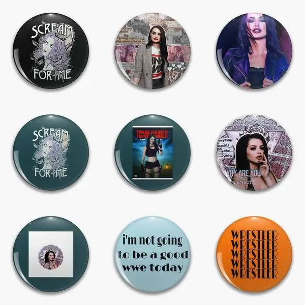 Wwe Paige Comic Scream Saraya Jade Bevis To Soft Button Pin Customizable Clothes Decor Cute Funny Collar Metal Cartoon Jewelry