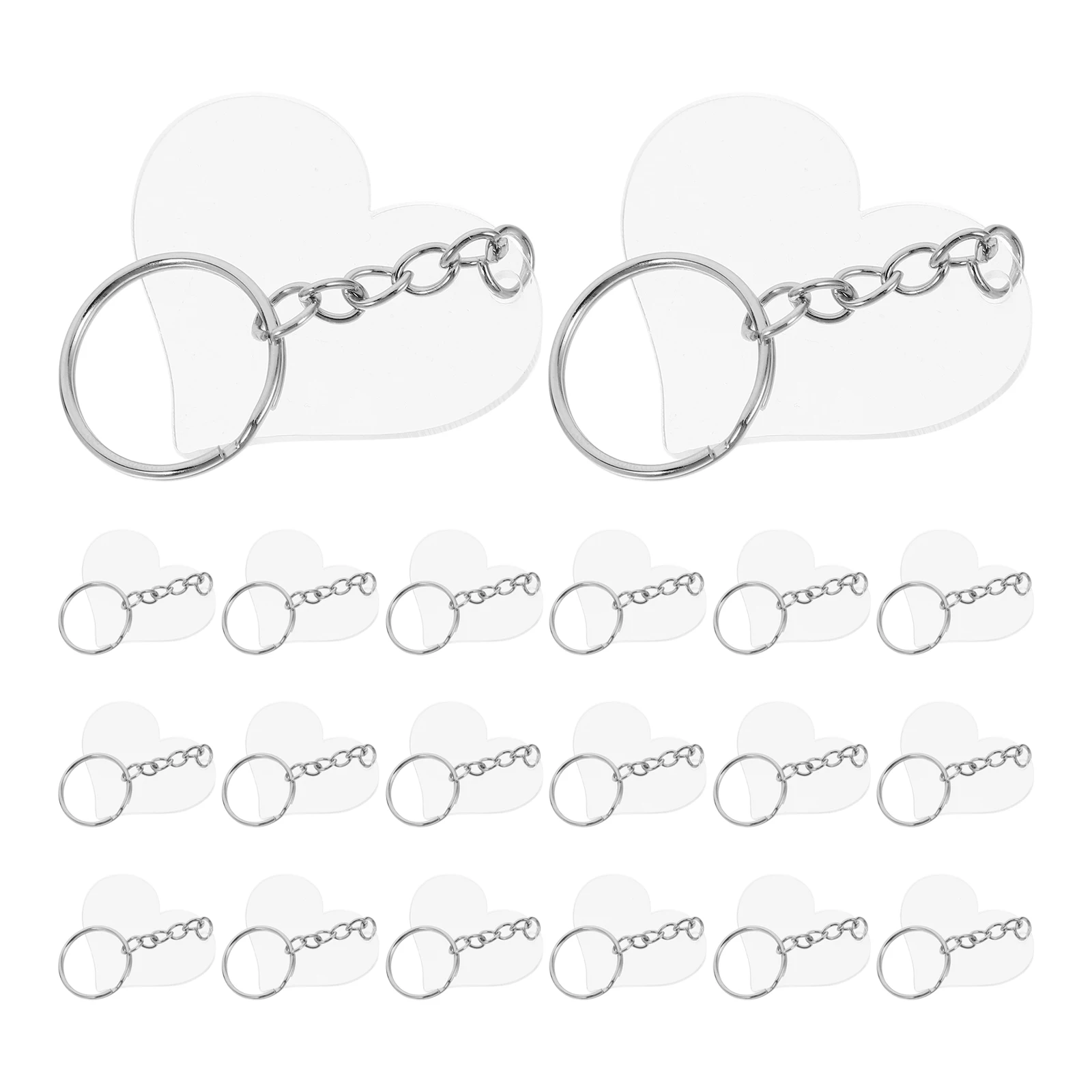 

30 Pcs Shaped Acrylic Keychains Blank Photo Tags Heart Shaped Keychain nament Holes for Crafts Gifts Jewelry Accessories