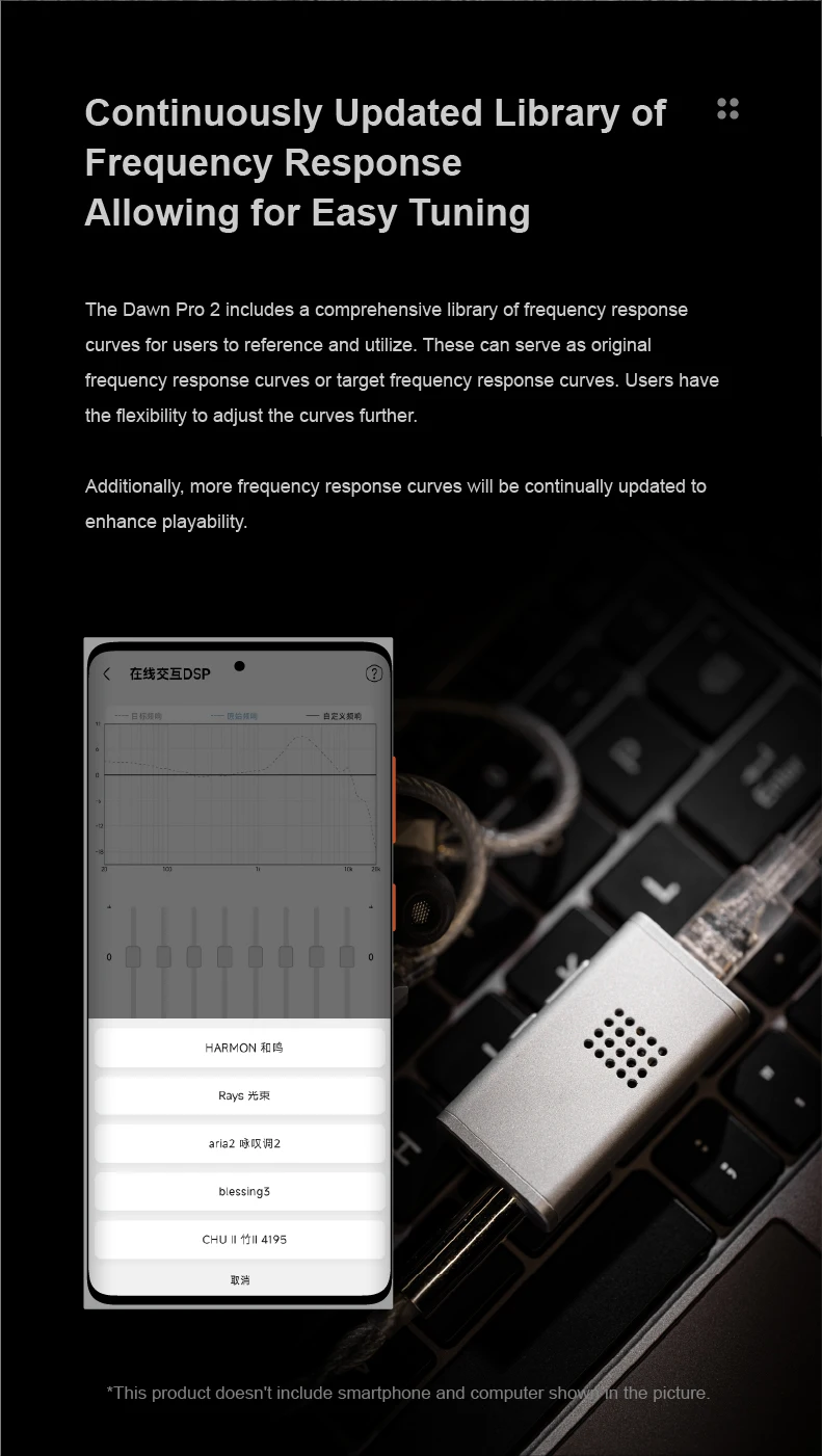 MOONDROP Dawn Pro 2 Tragbarer USB-DAC-Verstärker DUAL CS43198 DAC 32BIT/384KHz DSD256 Der Online-Interaktive DSP der 2. Generation – Detail 8