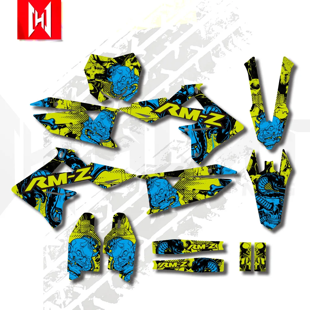 For Suzuki RMZ 250 2019-2026 RMZ 450 2018-2026 2025 Protector Custom Motocross Team Backgrounds Graphics Decal Stickers Kits