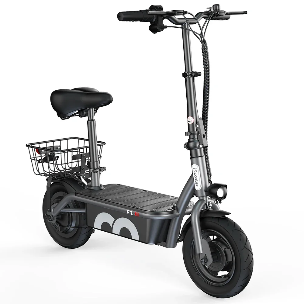 Image 4: Trottinette électrique iScooter F2 pliable et portable, 500W, pneus pneumatiques de 10 pouces, batterie 36V 7.8AH, version premium.