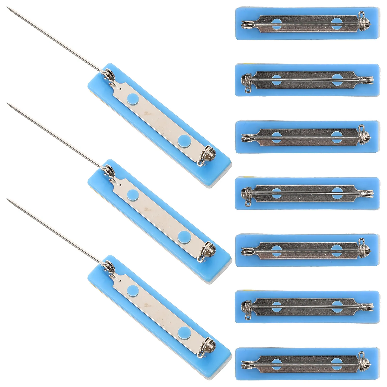 10Pcs Plastic Adhesive Badge Pin Backs Double-Sided Sticky Safety Pins for Name Tags Id Cards Worker Number Pins Comfort Fit