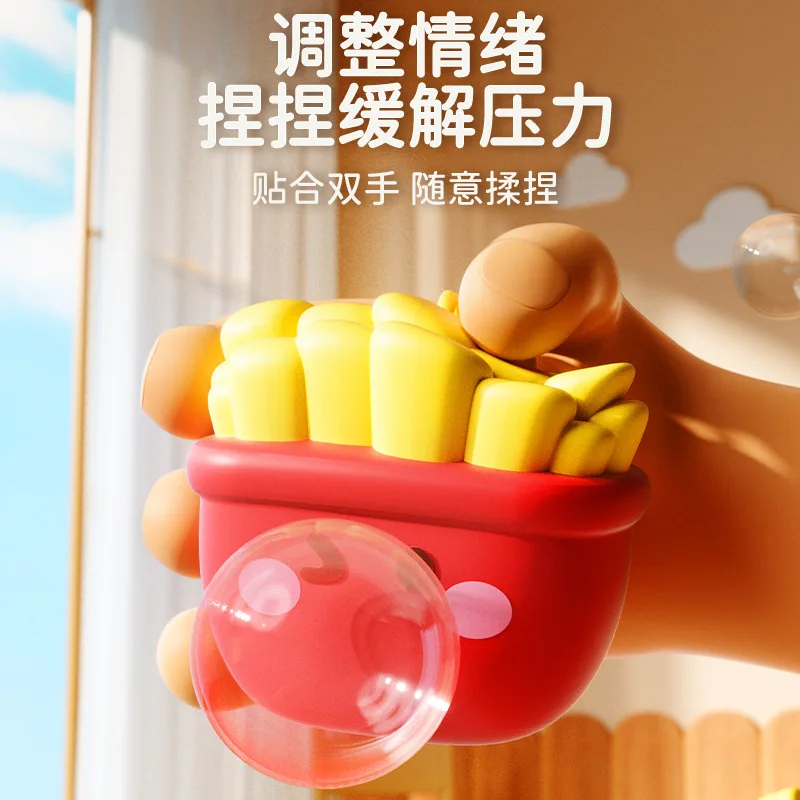 Cute Food Series Spitting Bubbles Squishy Squeeze Toys Anxiety Stress Relief Sensory Antistress Toys For Adults Kids Toys Gifts