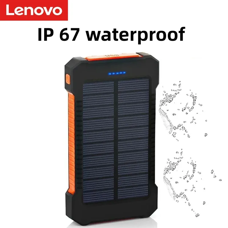 Lenovo 200000mah Solar Power bank Outdoor Camping tragbares Ladegerät Power bank wasserdicht Schnell ladung externe Batterie mit hoher Kapazität