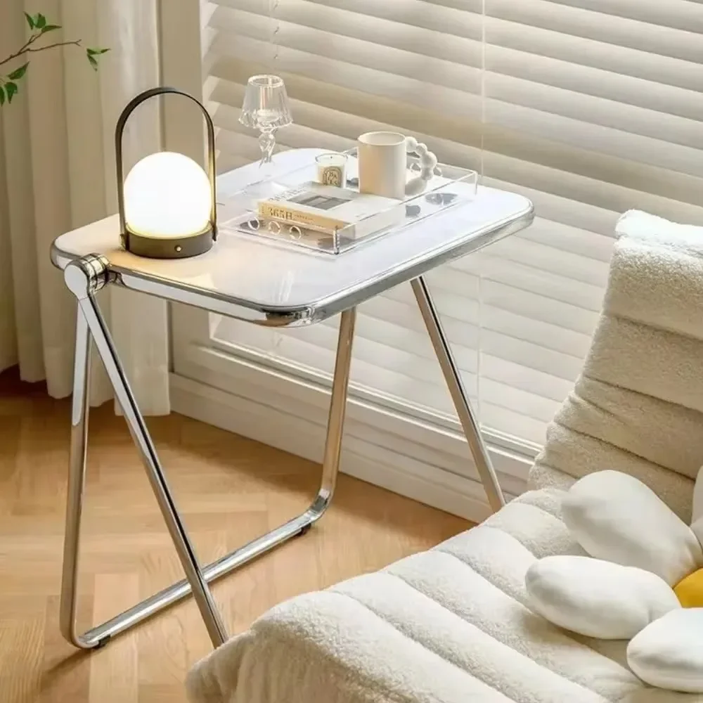 Acrylic Table Chair  Foldable Office Study Desk Household Portable Desk Chairs Combination Furniture Simple Table and Chair Set image 6