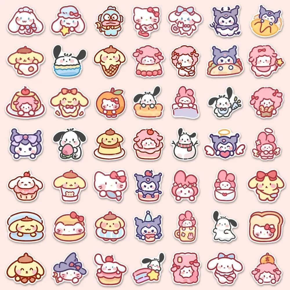 100pcs Cute Cartoon Sanrio Stickers My Melody Kuromi Handbag Decoration Stickers Cinnamoroll Children\'s Gift Sticker Bag