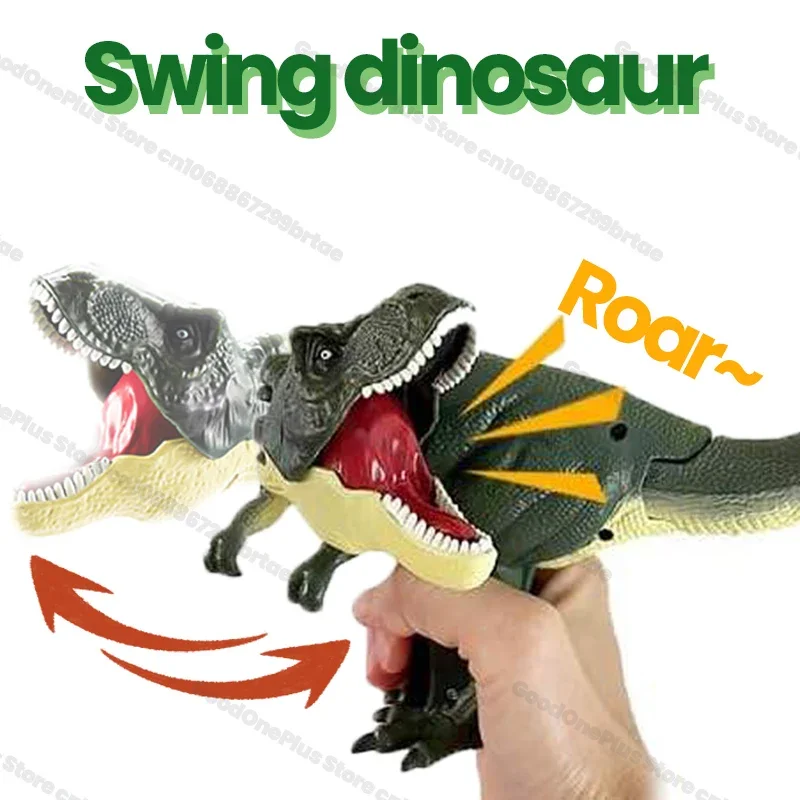 Funny Dinosaur Toys, Trigger The Set with Roar Sound, Light Effects and Dino Chomper Novelty Gag Toy Gift for Birthday Christmas