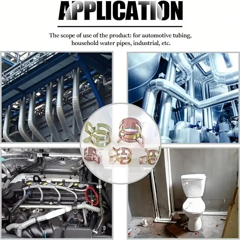 Braçadeiras de tubo de água de combustível de liberação rápida 75pcs 6-10mm, fixadores de mola de tubo de ar de tubo de mangueira