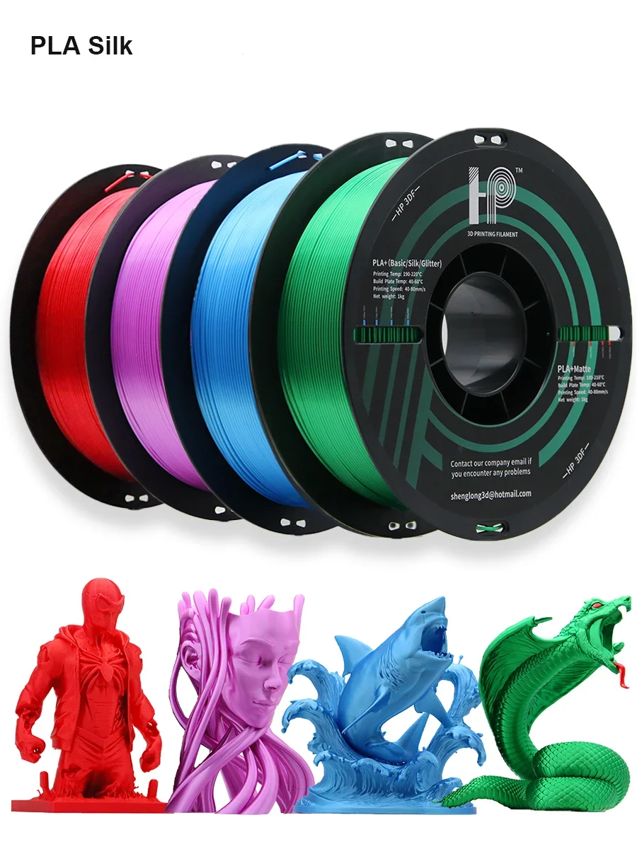 خيوط طابعة ثلاثية الأبعاد، خيوط HP3DF PLA، دقة الأبعاد 1.75 مم +/- 0.02 مم، بكرة 1 كجم (2.2 رطل)، تناسب معظم طابعات FDM