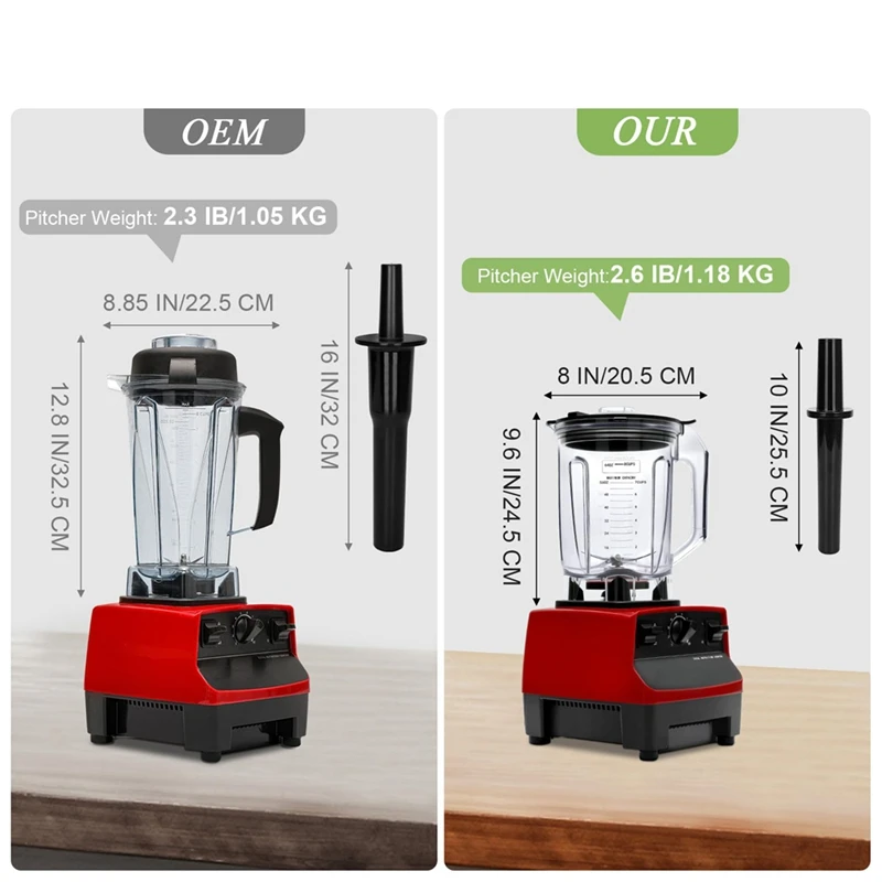 

Темпер для кувшина блендера для контейнера 5200 6300 VM0103 750, для классических/эксферианских/коммерческих серий, 64 унции-ABLM