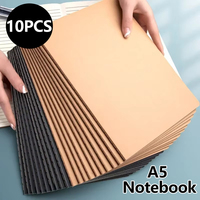10PCS Notebook A5 Kraft Cover Vintage Diary lined Stationery Planner Writing Paper For Students School Office Supplies