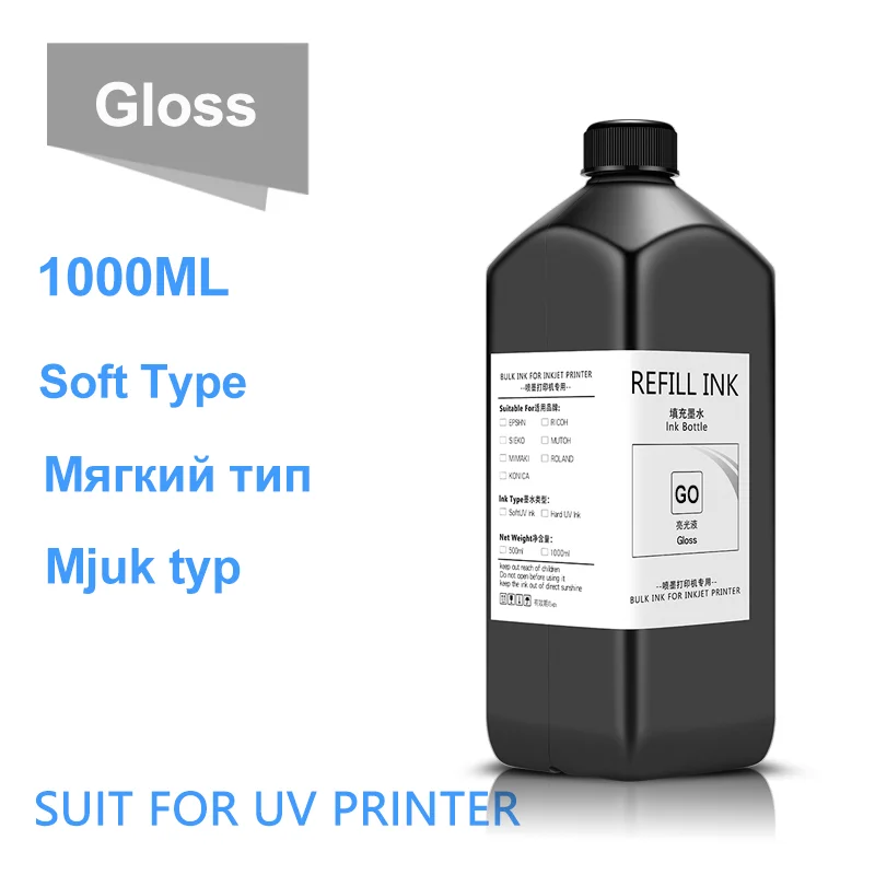 1000ML/Bottle UV Varnish For Epson L800 L805 L1800 R290 R330 1390 1400 4800 4880 7800 7880 TX800 XP600 XP300 UV DTF Prniter