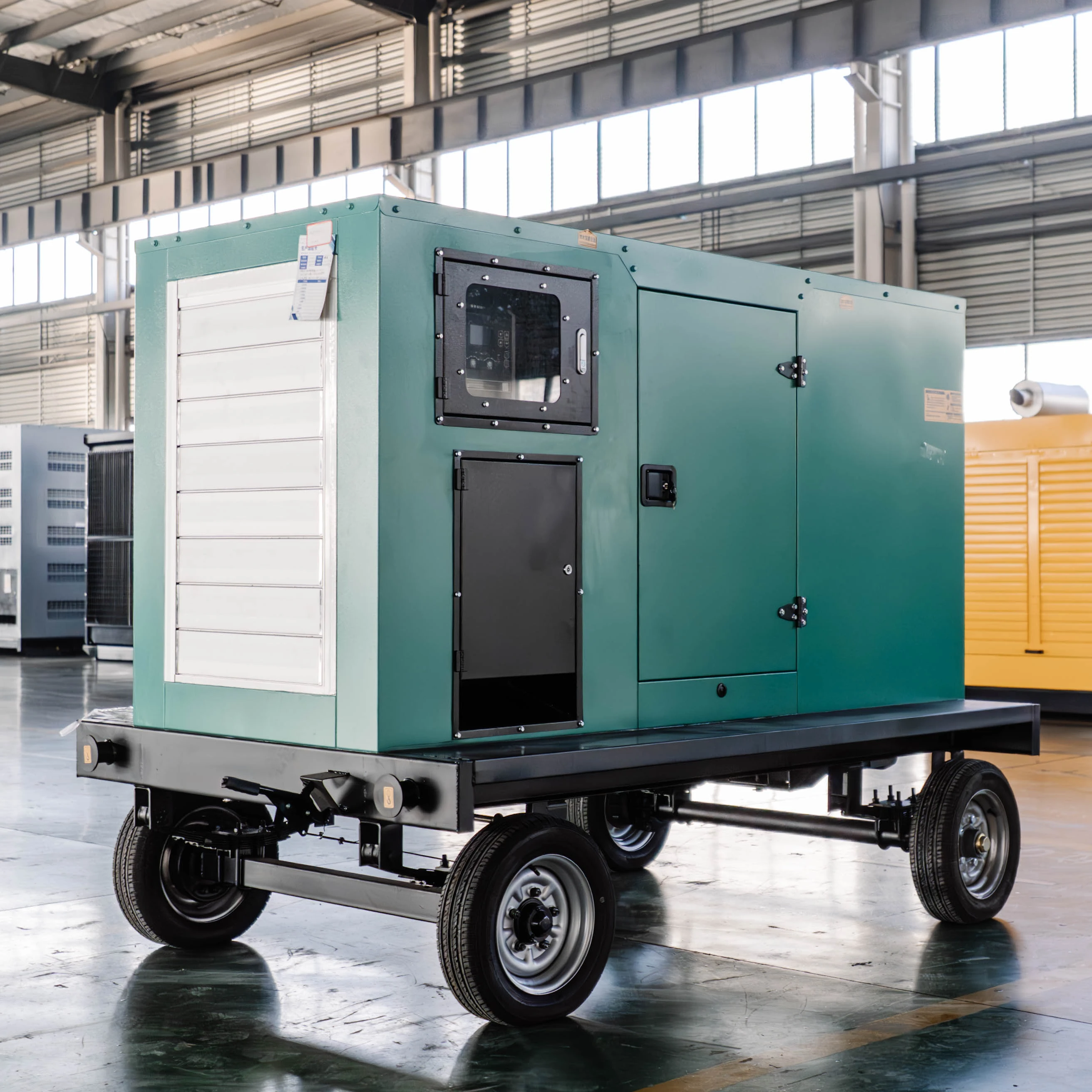 Reliable Quality Mobile Trailer Silent Box Diesel Generator Set Emergency Rescue Backup Power Movable Power Genset