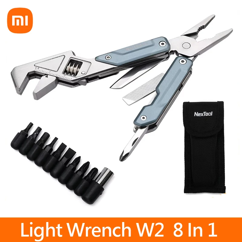 Xiaomi NexTool Light Wrench W2 Tool 8 In 1 Foloding Pliers Multi-functional Spanner Screwdriver Outdoor Camping EDC Hand Tool