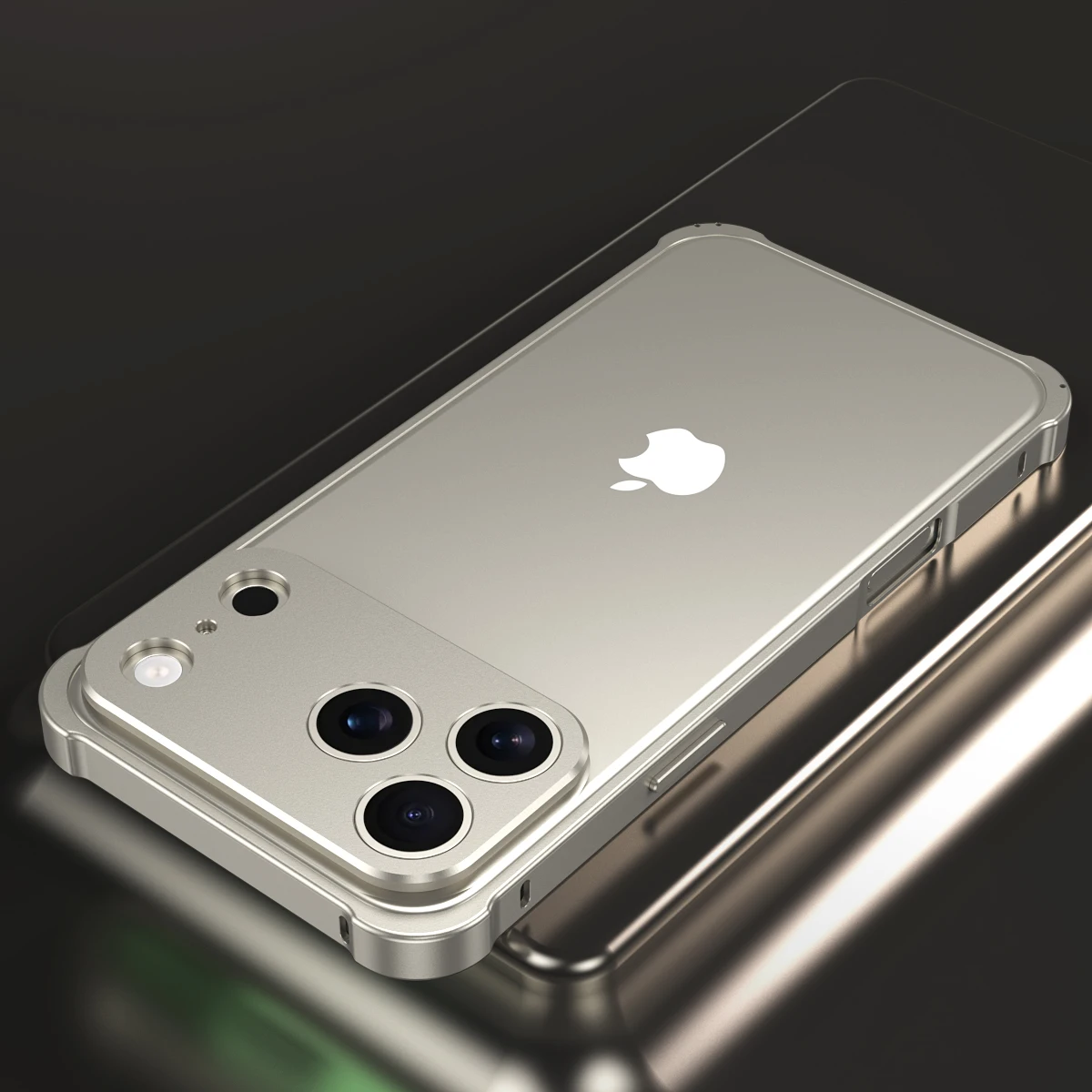Metalowa ramka ochronna na obiektyw aparatu, etui na telefon iPhone 17 Air 16 15 14 13 12 Pro Max Plus, cztery narożniki odporne na upadki, amortyzujące wstrząsy. — zdjęcie produktu 2