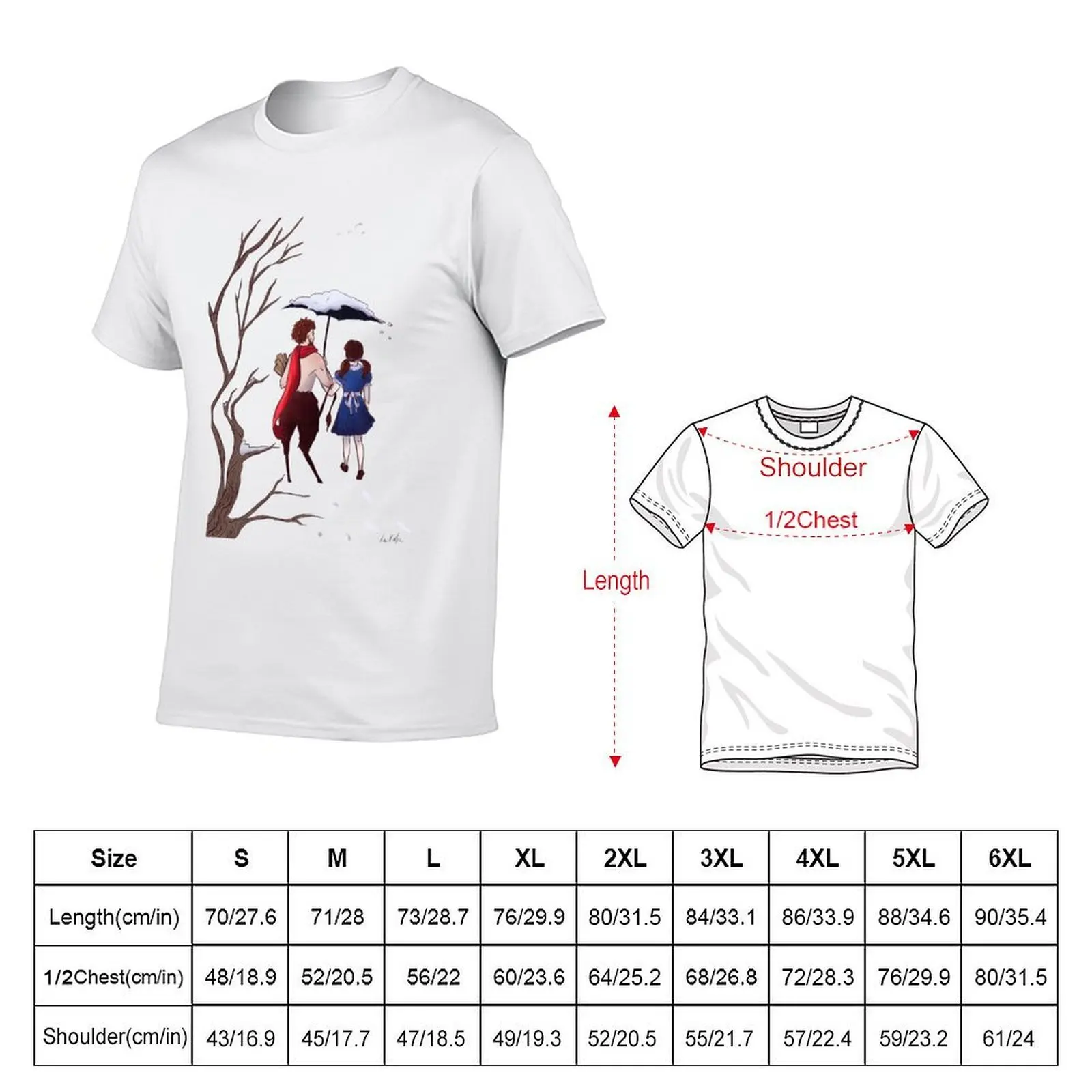 Mr Tumnus and Lucy Simplified T-Shirt Stain Resistant Casual Tee