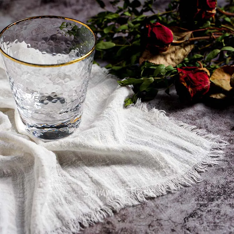 10pcs Large Napkins 41x41cm Rustic Cotton Gauze Napkin Muslin Tea Towel Dinner Retro Cheesecloth Wedding Party Linen Decor