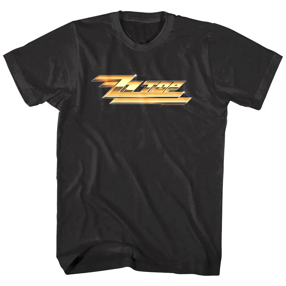 ZZ Top Rock Band Gold Logo Men's T Shirt Beards Album Music Concert Tour Merch