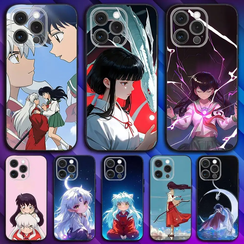 

I-Inuyasha Anime Phone Case For iPhone 17,16,15,14,13,12,11,Pro,Max,Plus,X,XS,SE4,E,Mini,Soft Black Case