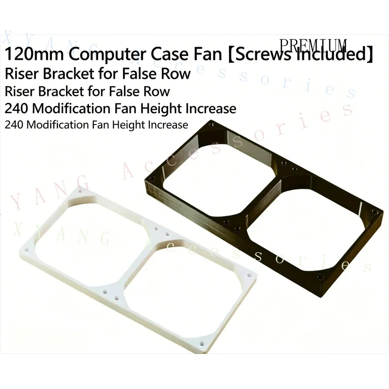 N+ 240mm PC Case Fan, Heightening Modification Bracket Dummy Radiator Riser Bracket Mounting Screws Included 120mm Riser Bracket