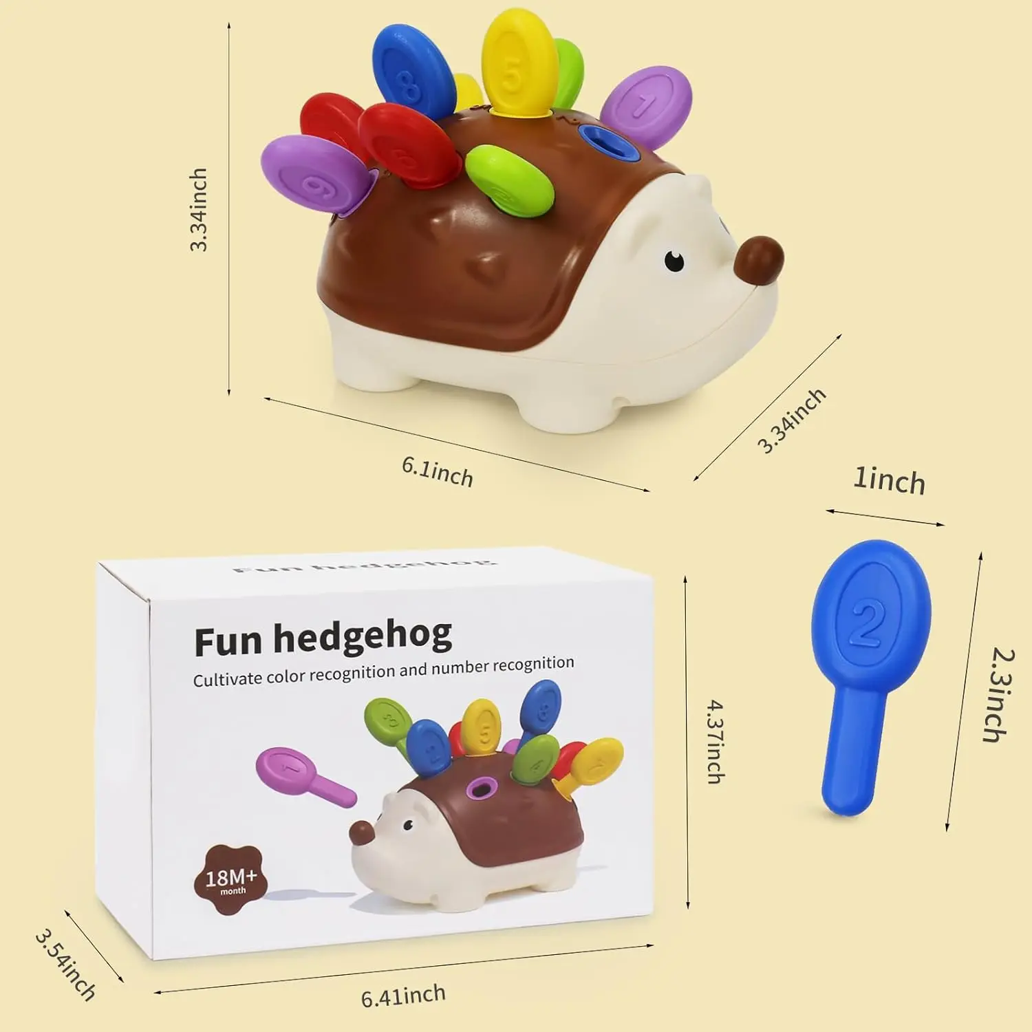 Hedgehog Montessori Brinquedo Educativo, Fine Motor Brinquedos para Crianças, Aprendendo Contagem e Treinamento, Desenvolver Concentração, Presente