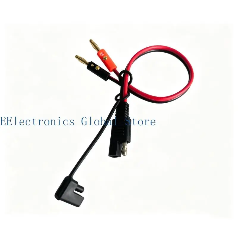 462B 14AWG Banana Cable with Copper Conductors, PVC Covering, Two 4 Mm Male Ends, and Flat End for Direct-Current Testing
