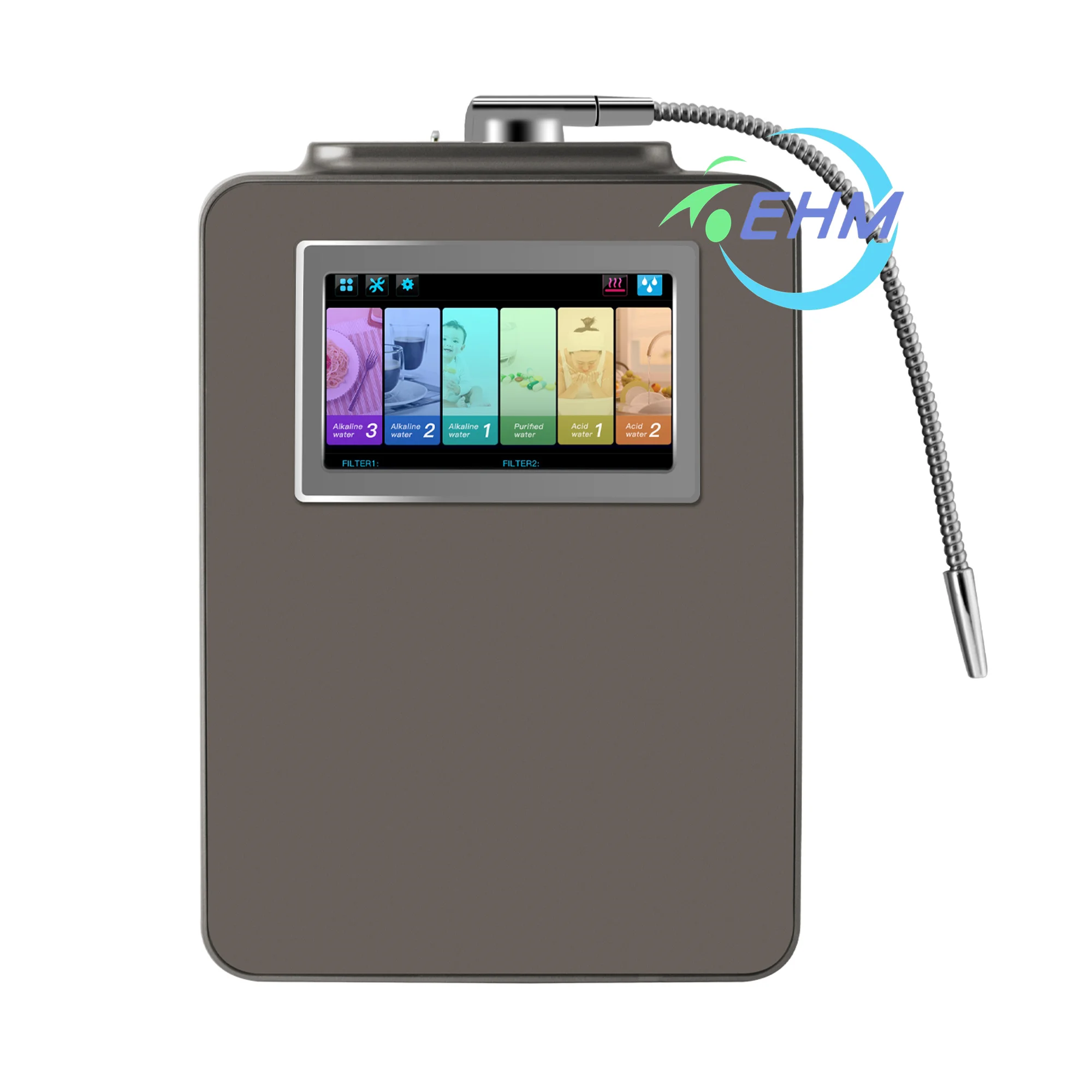 Hydrogen Water Generator 8 Above-Counter Extreme -PL Platinum-Coated Titanium Plates Electric Powered Household EHM-959