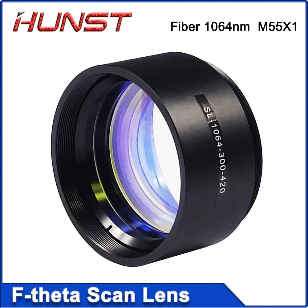 HUNST F-theta Scanning Lens Thread M55X1 Small Galvo Field Lens for 1064nm Fiber Laser Marking Machine