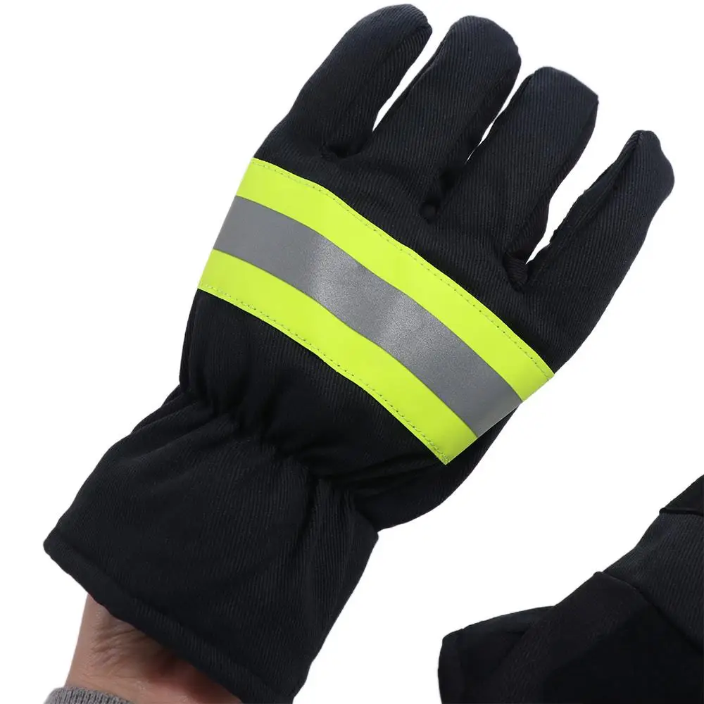 Fire Proof Fireman Gloves Flame-retardant Heat Proof Welding Heat Proof Gloves Reflective Strap Thicken Anti-fire Gloves