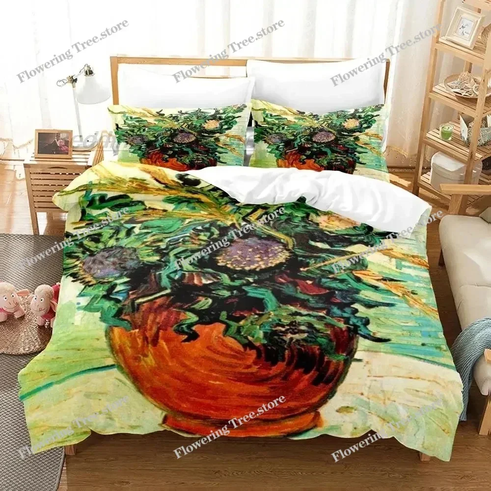 

Van Gogh Bedding Set Single Full Queen King Size Bed Set with Pillowcase Aldult Kid Bedroom Duvetcover Sets 3D Retro Classic