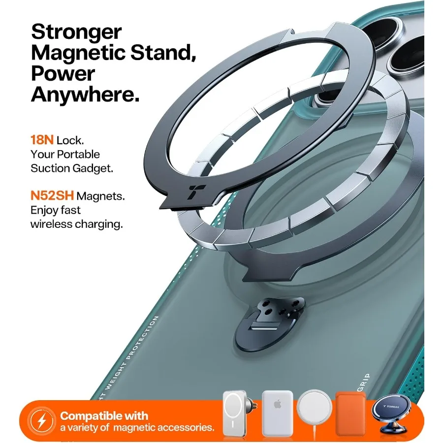 حامل مغناطيسي 360 متوافق مع iPhone 17 Pro Max 6.9 لـ MagSafe Mil-grade Drop حافظة هاتف مقاومة للصدمات مع شركة الكاميرا #5