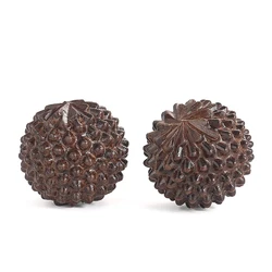 Natural Pine Wood Polished Durian Balls Paperweight Ornament Finger Health Ball Exercise Relieves Stress Charm Crafts Prop Decor