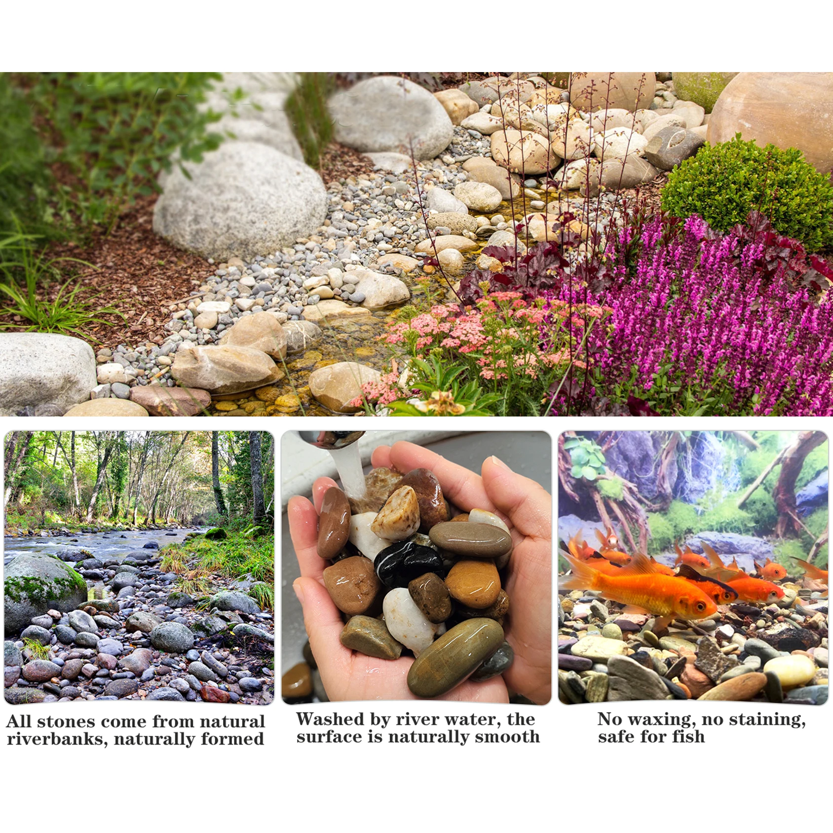 Natural River Rocks, 1/4