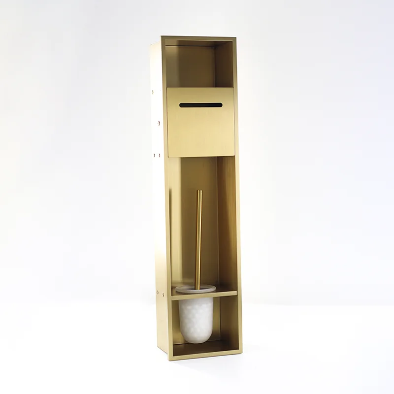 Bathroom toilet brush built-in niche stainless steel toilet paper