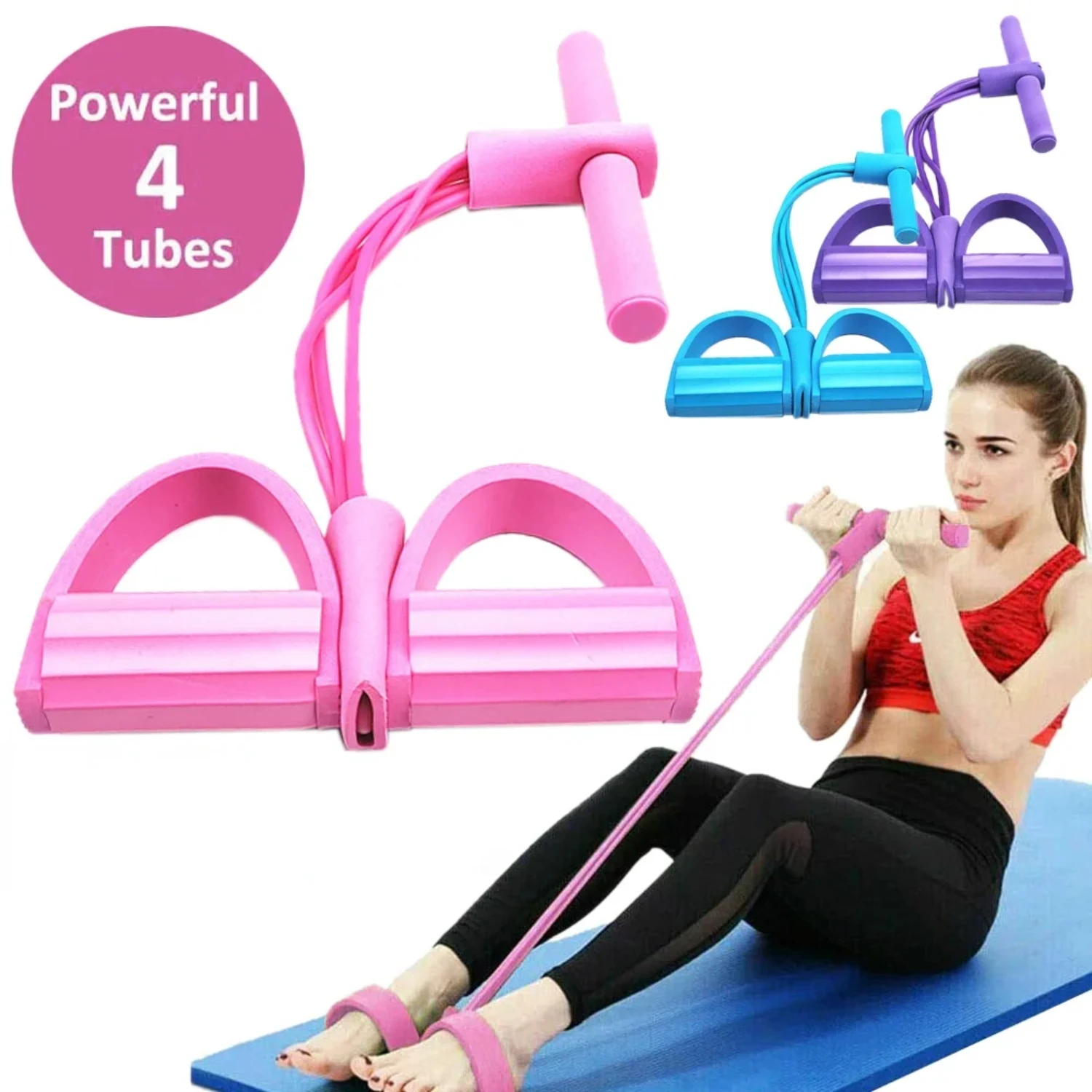 New Durable High-Resistance Elastic Rower Pull Ropes for Gym Sport Fitness Equipment - Featuring 4 Adjustable Levels for Belly T