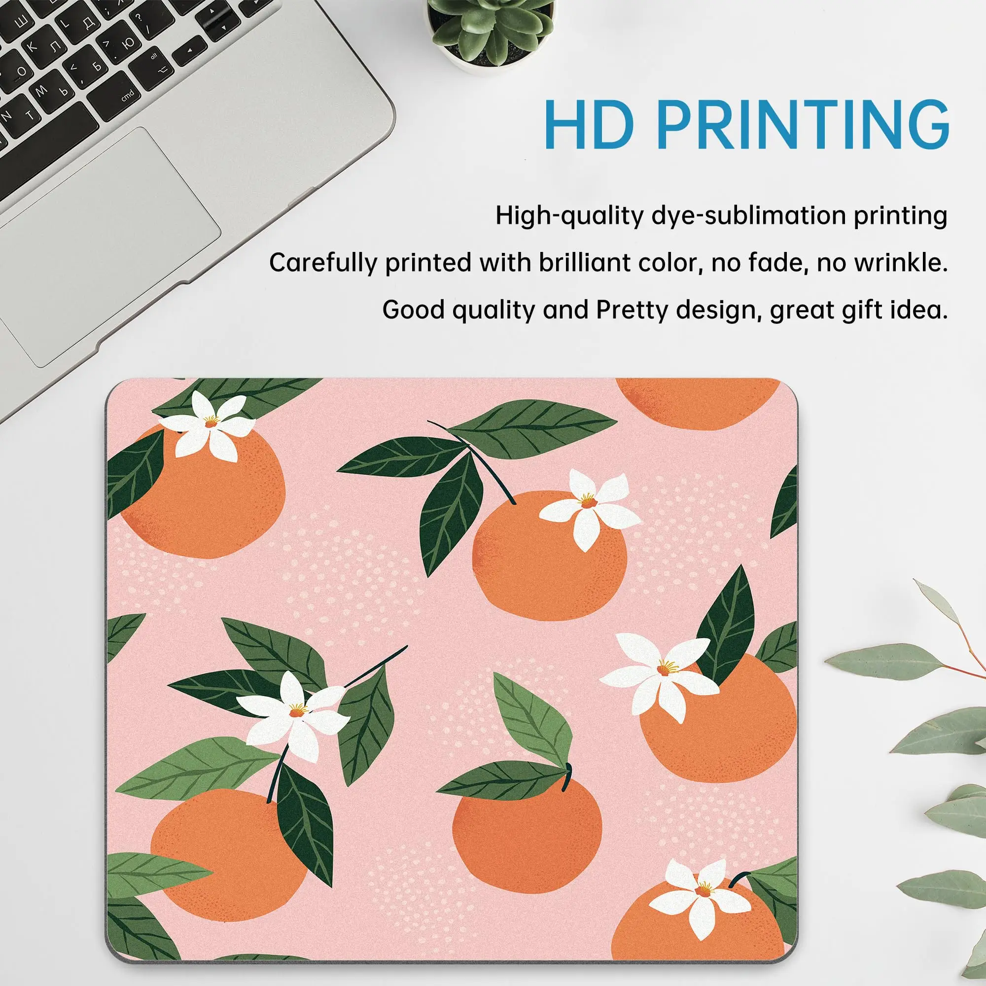 Hot-Selling Vintage Orange Printing Square Mouse Pads Lock Edge Gaming Mousepad Mouse Mat Keyboard Mats Desk Pad 30x25cm