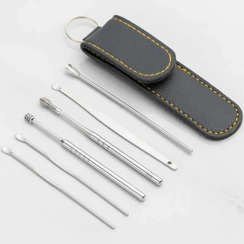 Alat Pembersih Telinga dari Baja Anti Karat, Sendok Pembersih Telinga, Alat Pengambil Kotoran Telinga, Perlengkapan Perawatan Telinga untuk Bayi dan Dewasa