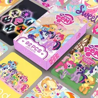 92pcs My Cartoon Little Pony Cute Double-Sided Small Card Rainbow Dash Twilight Sparkle Lomo Card Collection Bookmark Gift Toys