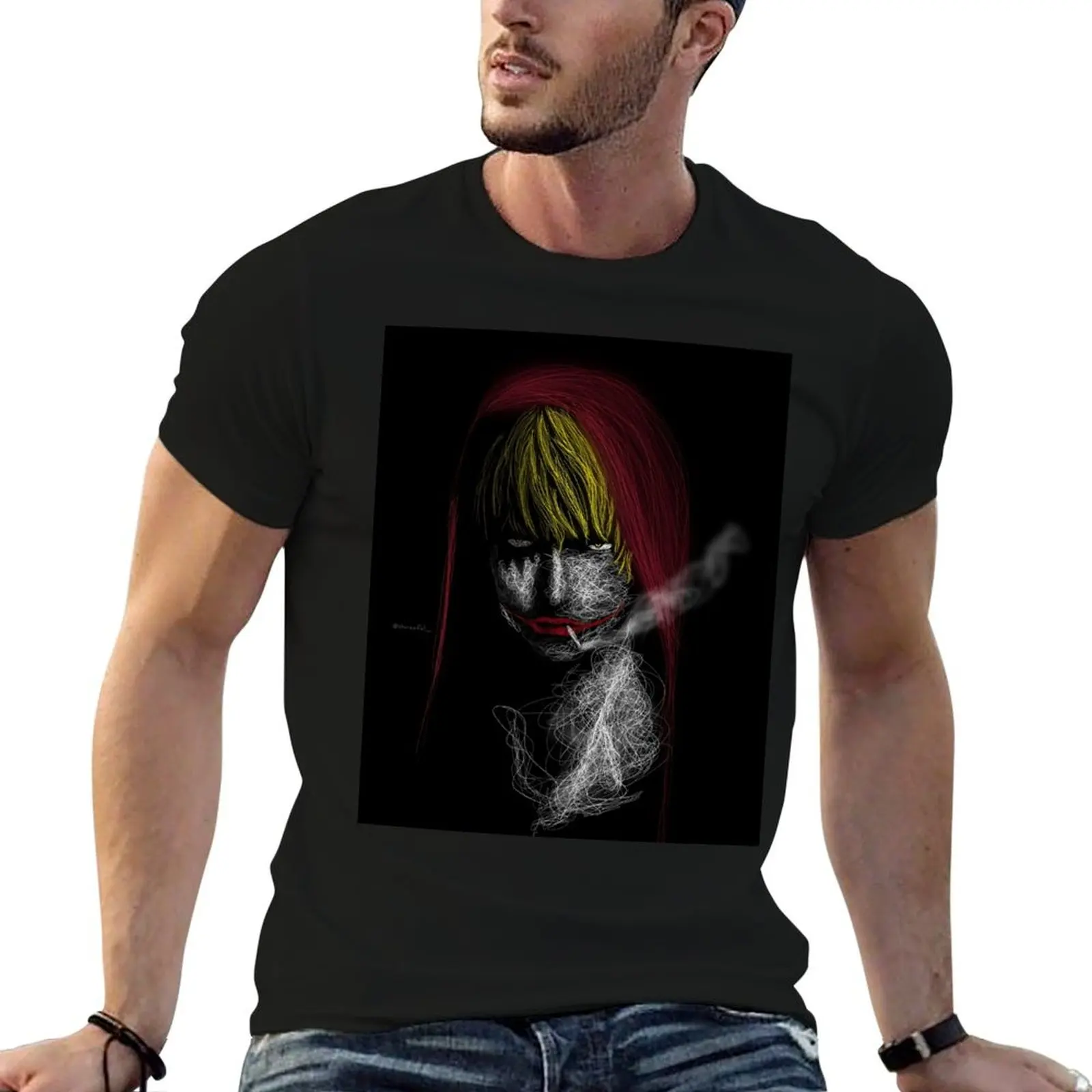 

Rosinante with Scribbling Art drawing T-Shirt vintage anime shirt summer top anime tshirt custom t shirt plus size men clothing