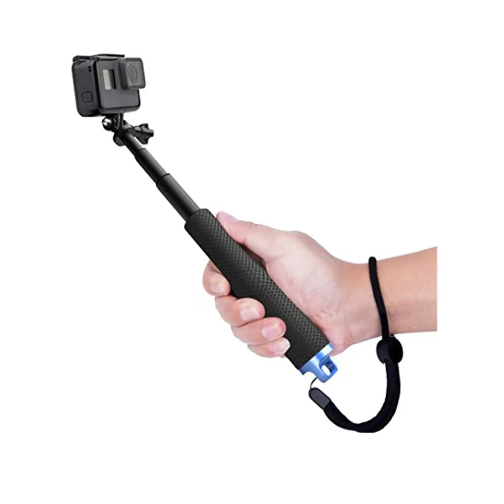 HONGDAK Aluminum Alloy Extendable Handheld Selfie Stick Monopod Telescoping Pole Phone Clip for GoPro Hero 11 10 9 Insta360