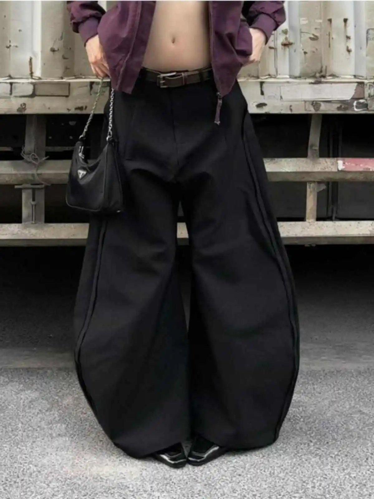 

Women Black Gothic Baggy Suits Pants Vintage Y2k Long Pants Harajuku Japanese 2000s Style High Waist Trousers Emo 2000s Clothes