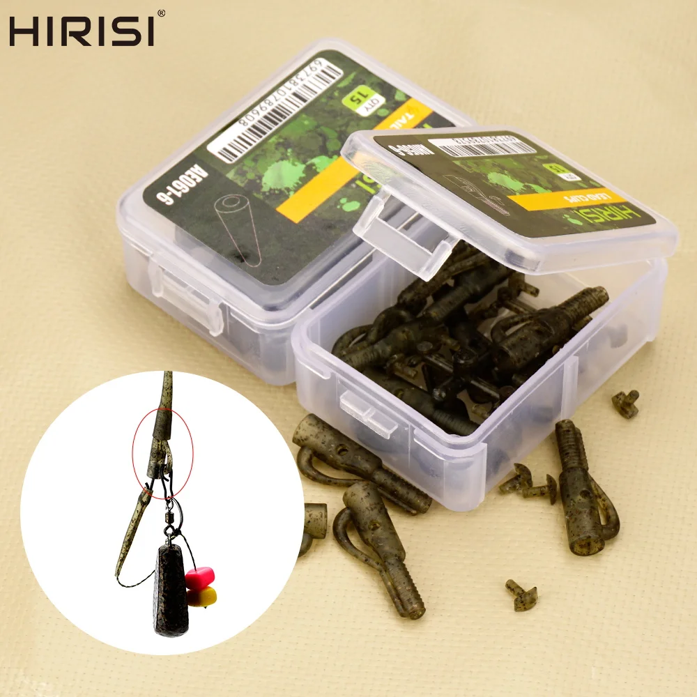Hirisi 15pcs Carp Fishing Safety Lead Clips With Pin For Fishing Terminal Tackle AH056-6 Fishing Accessories
