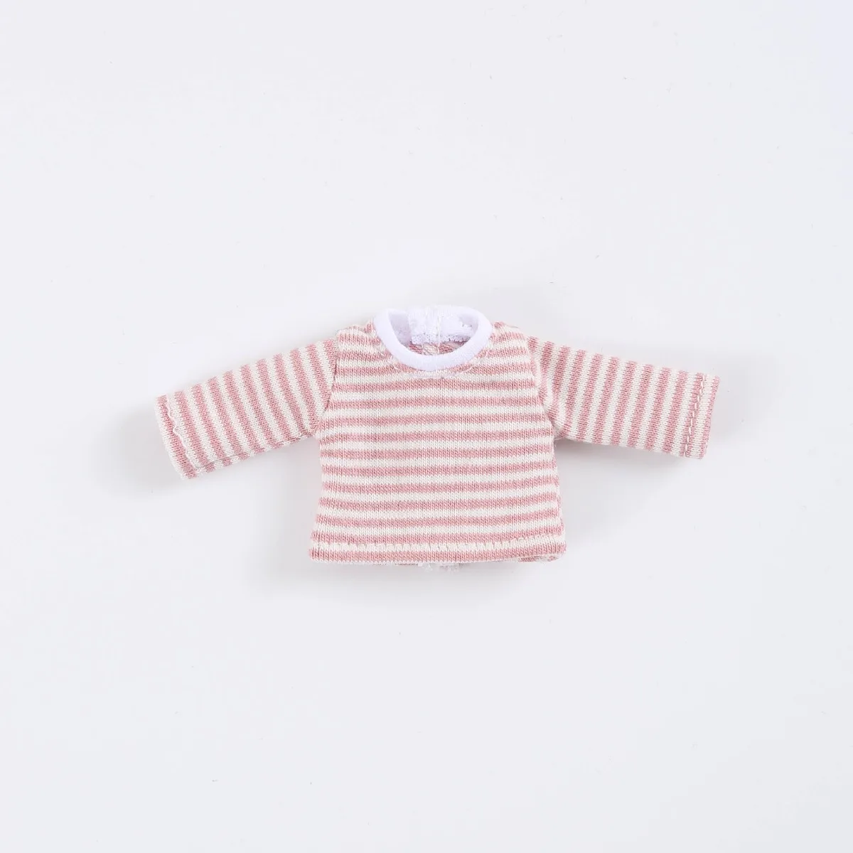 Ob11 Doll Clothes 1/12 BJD Striped Long Sleeve Crew Neck Top Casual Doll Outfit for Body 12 Points Doll Accessories