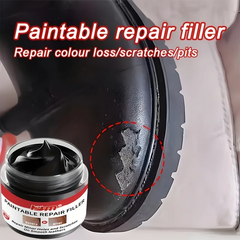 KJM Black Shoe Repair Filler: Quick-Dry Chemical Formula – Scratch Fix for Imitation Leather Shoes/Boots, Durable Refurbishment